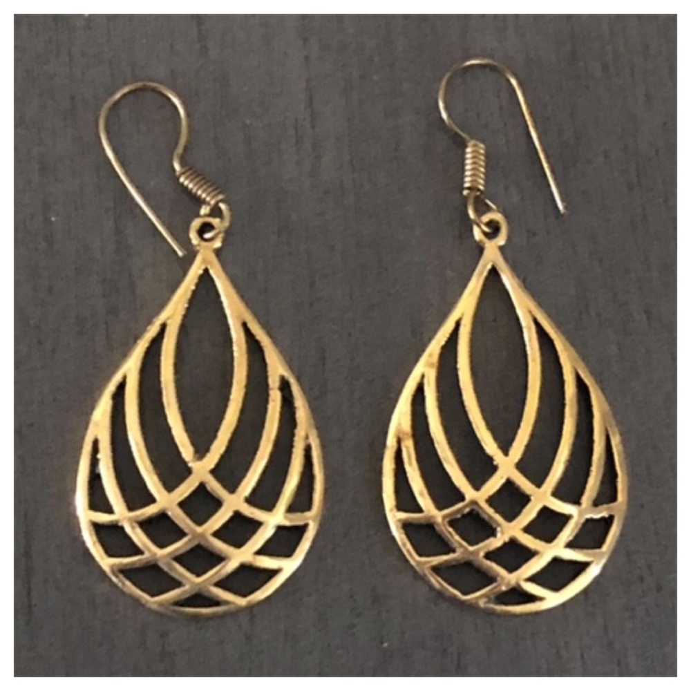 Brass gold tone earrings